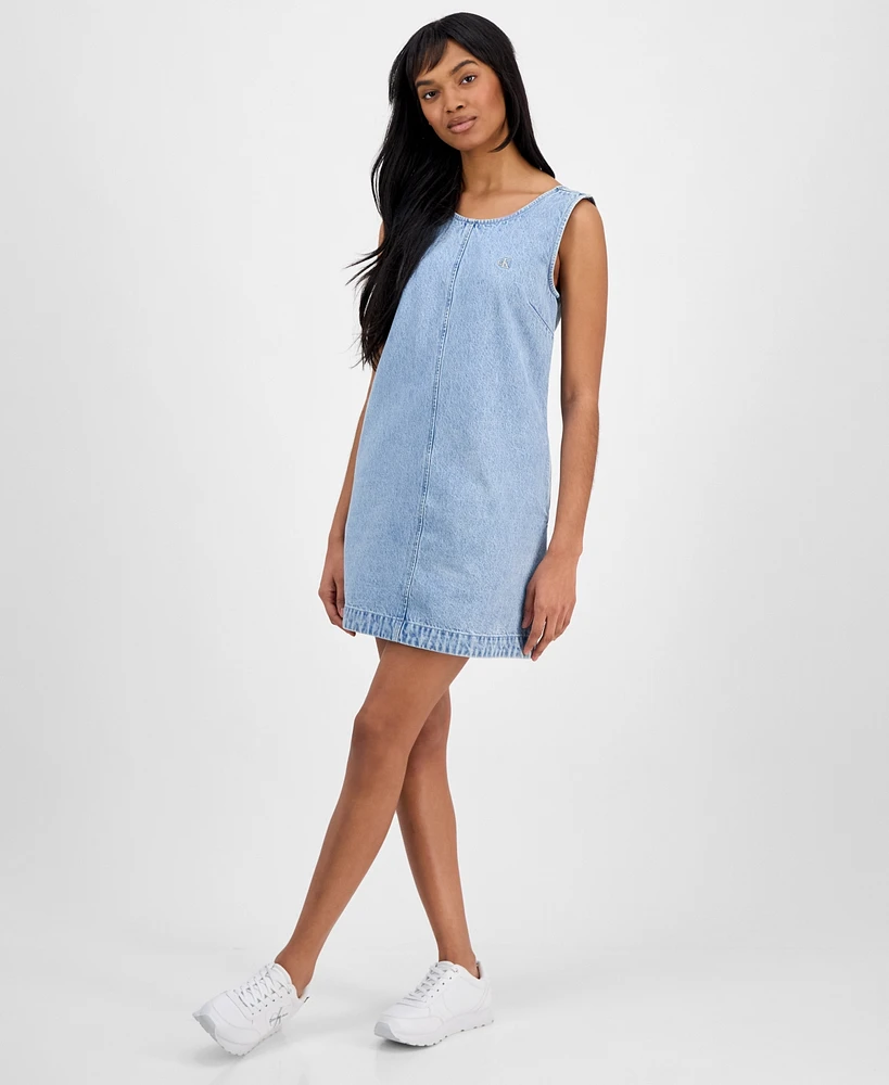 Calvin Klein Jeans Women's Sleeveless Denim Shift Dress