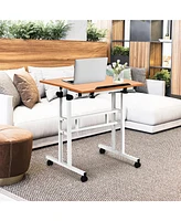 Gouun 2 in 1 Height Adjustable Sit Standing Computer Desk