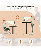 Gouun L-shaped Electric Standing Desk with 4 Memory Positions and Lcd Display