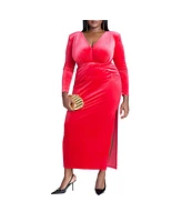 Eloquii Plus Velvet Tie Waist Gown