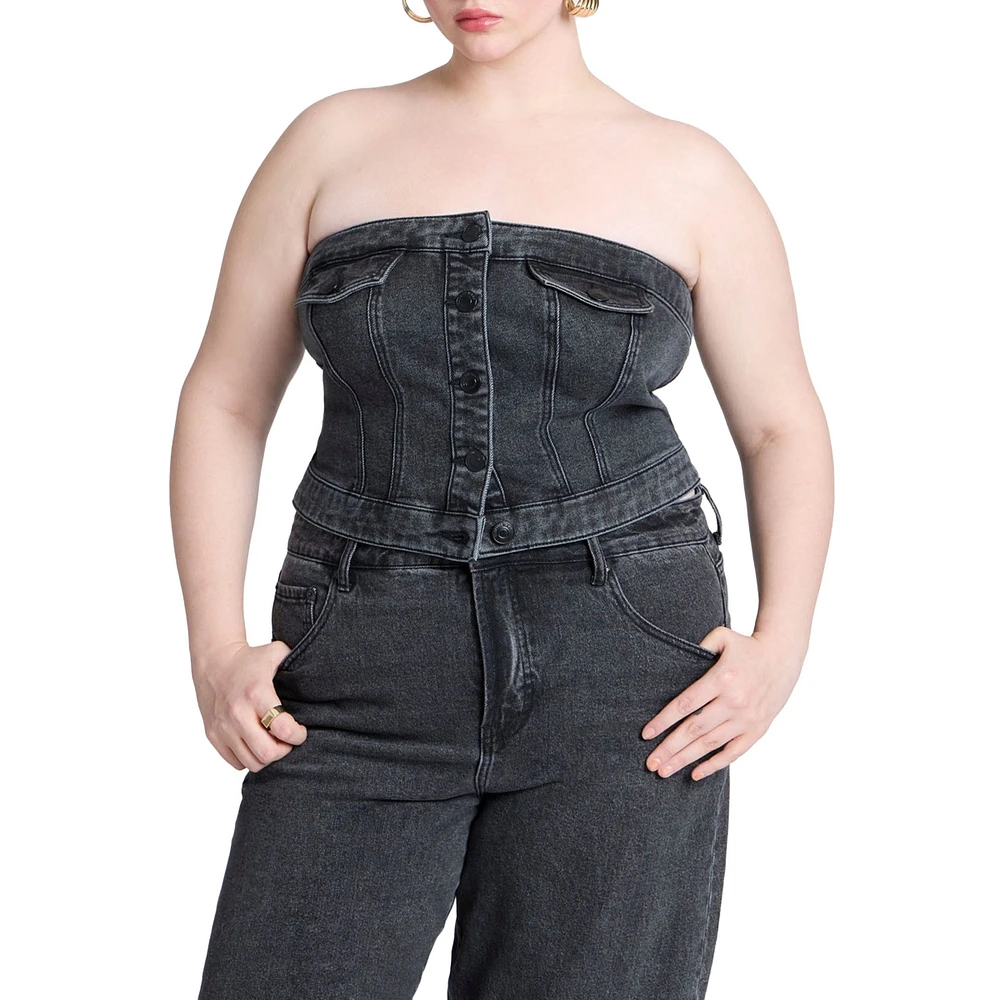 Eloquii Plus Denim Bustier