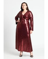 Eloquii Plus Sequin Maxi Dress With Cutout