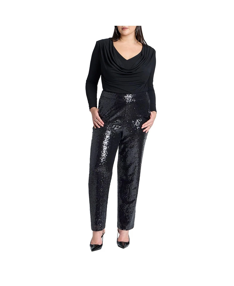 Eloquii Plus Fitted Sequin Pant