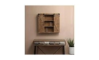 Slickblue Farmhouse Sliding Door Bathroom Wall-Mounted Cabinet with Shelves for Storage