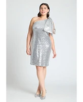 Eloquii Plus Bow Shoulder Sequin Mini