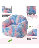 gaomon Giant Bean Bag Chair, Tie-Dye Faux Fur Stuffed Couch for Adults, Large Lazy Sofa Floor Chair with Handle