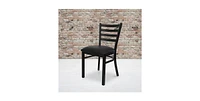 Slickblue Dining Chair with Slatted Back and Vinyl Seat Durable and Comfortable