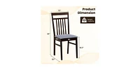 Slickblue Set of 2 - Classic Sturdy Wood Dining Chair with Grey Upholstered Seat Cushion