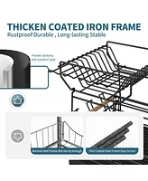 Mega Casa Double-layer Bamboo Dish Rack For Home Kitchen