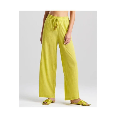 Natori Women's Cotton Gauze Pants with Tassel