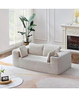 Tribesigns 2 Seater Loveseat Sofa,Fabric Couch No Assembly Required, Modern Loveseat Sofa with 2 Pillows, 70-Inch Contemporary 2-3-Seater Deep Seat So