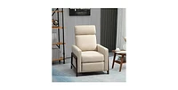 Slickblue Modern Upholstered Manual Reclining Sofa Chair w/ Armrest and Footrest