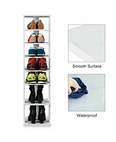 Gouun Wooden Shoes Storage Stand 7 Tiers Shoe Rack Organizer Multi-shoe Rack Shoebox