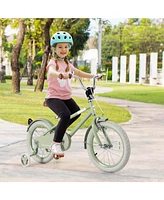Costway 16" Kids Bike with Adjustable Saddle Handlebar Removable Training Wheels Handbrake