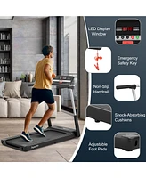 Gymax 2.25HP Folding Led Treadmill Electric Running Walking Machine w/ App Control Gym