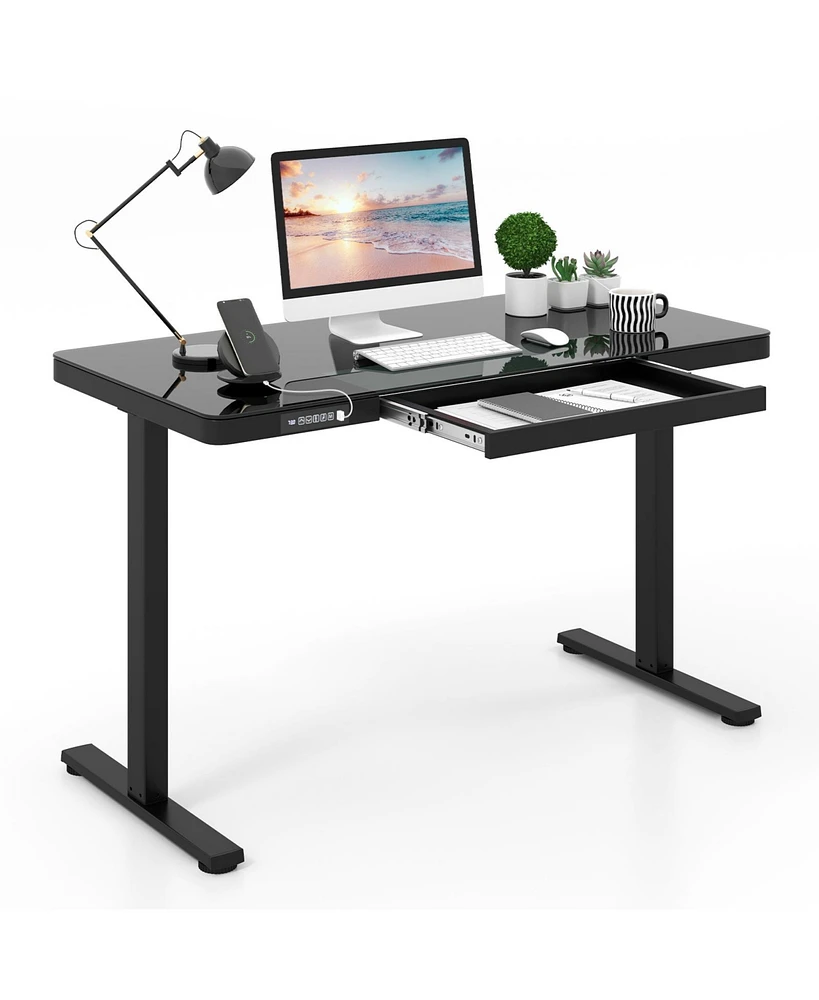 Gouun 48-Inch Height Adjustable Electric Standing Desk with Drawer