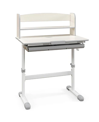 Gouun Height Adjustable Kids Study Desk with Tilt Desktop and Storage Shelves