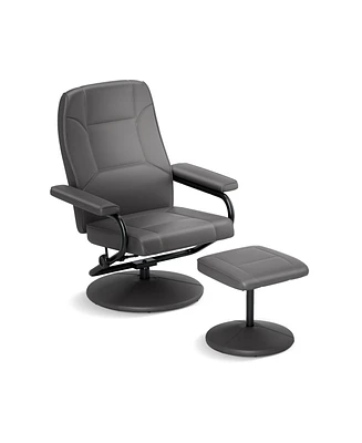 Gouun 360° Swivel Recliner Chair with Ottoman