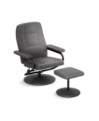 Gouun Swivel Lounge Chair Recliner with Ottoman