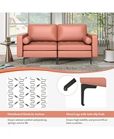 Gouun Modern Loveseat Sofa with 2 Bolsters and Side Storage Pocket