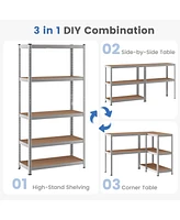 Gouun 35.5 x 71 Inch Adjustable 5-Layer 2000 lbs Capacity Tool Shelf