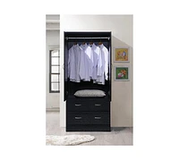 Slickblue Black 2-Door Wardrobe Armoire for Stylish and Functional Bedroom Storage