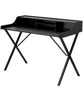 Slickblue Modern Office Table Computer Desk with Raised Top Shelf