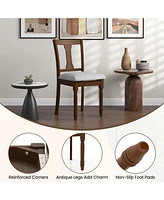 Gouun Kitchen Dining Chair with Linen Fabric and Storage Space