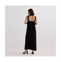 Reistor Women's Twilight Twist Strappy Maxi Dress Black