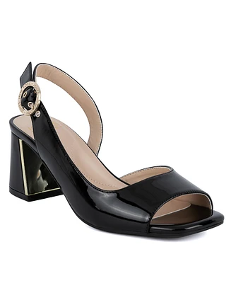 Jones New York Women's Ondree Slingback D'Orsay Peep Toe Block Heel Sandals