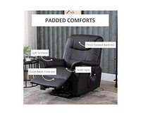 Slickblue Electric Pu Leather Power Lift Chair with Remote Control and Side Pockets Easy Reclining