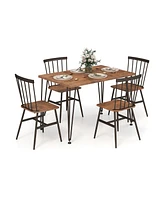 Gouun 5-Piece Dining Table Set for 4 with 360 Swivel Feet for Small Place