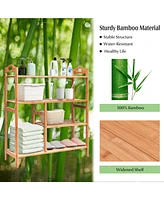 Gouun 4 Tiers Multifunction Bamboo Storage Shoe Rack for Entryway Hallway