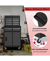 Gouun 2-in-1 Rolling Tool Chest with 5 Sliding Lockable Drawers
