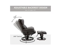 Slickblue Adjustable Faux Leather Remote Massage Recliner Chair with Ottoman Relaxation and Comfort
