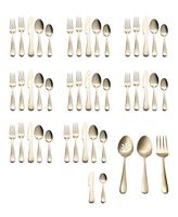 Kitchinox Alton Bay Gold Satin 45-Pc. Flatware Set, Service for 8