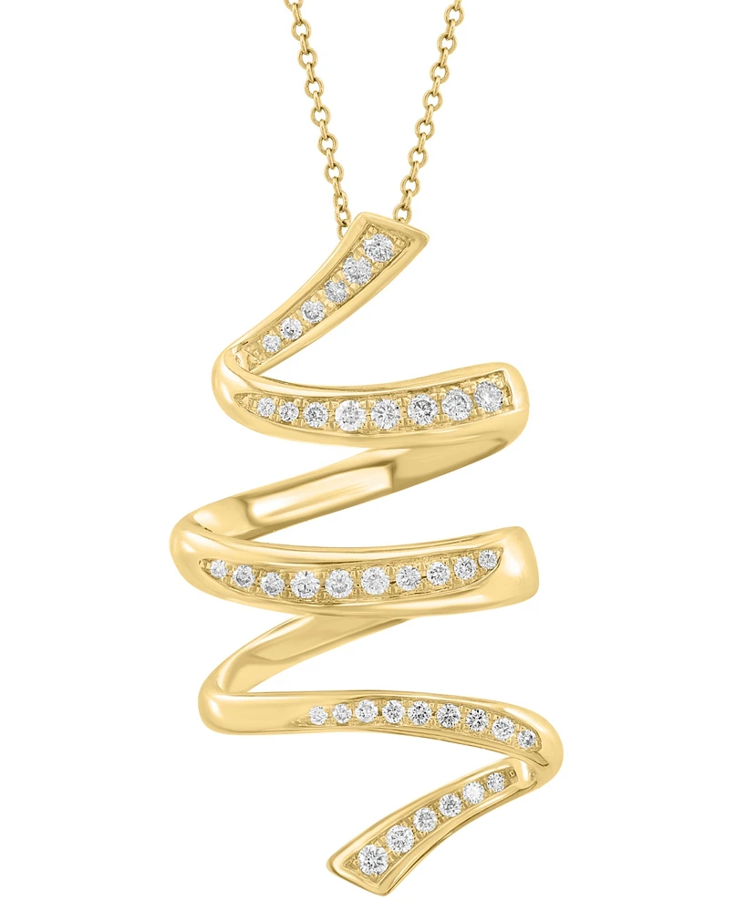 Effy Collection Diamond Spiral Pendant 18" Necklace (1/2 ct. t.w.) in 14k Gold