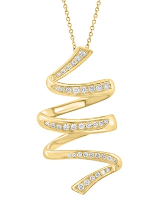 Effy Collection Diamond Spiral Pendant 18" Necklace (1/2 ct. t.w.) in 14k Gold