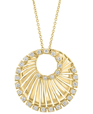 Effy Collection Diamond Circular Pendant 18" Necklace (3/4 ct. t.w.) in 14k Gold