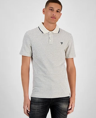 Guess Men's Slim-Fit Striped Short-Sleeve Polo Shirt