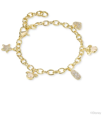 Disney | Kendra Scott 14k Gold-Plated Mixed Stone Mickey & Minnie Mouse Charm Bracelet