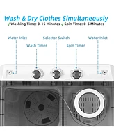 Gouun 26 Lbs Twin Tub Portable Washing Machine with Built-In Drain Pump