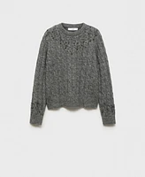 Mango Women's Bead Detail Braided Sweater