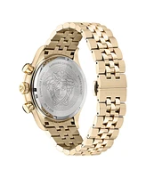 Versace Men's Hellenyium Ip Yellow Gold Stainless Steel Bracelet Watch, 44mm