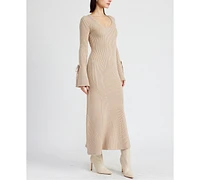 En Saison Women's Elaine Scoop-Neck Ribbed Dress