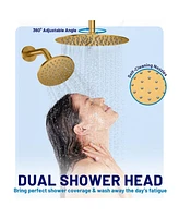 Casainc 3-Function Dual Showerhead Temperature Digital Display Shower System With 2-Setting Slider Bar Handheld