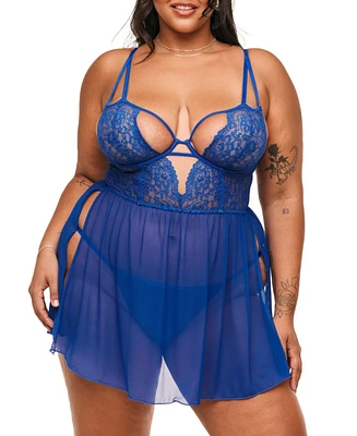 Adore Me Plus Rae Unlined Babydoll & G-String Set Lingerie