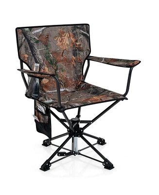 Gouun 360° Swivel Hunting Chair Portable Foldable Hunting Chair with Mesh Cup Holder and Storage Pockets-Camouflage