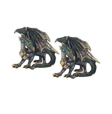 Fc Design "2-pc Gift Set" 4"H Green Dragon Figurine Statue Ornament Home Room Office Decor and Perfect Gift Ideas for Housewarming, Holidays and Birth