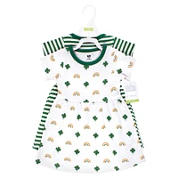 Hudson Baby Girls Cotton Dresses, Clover Rainbow